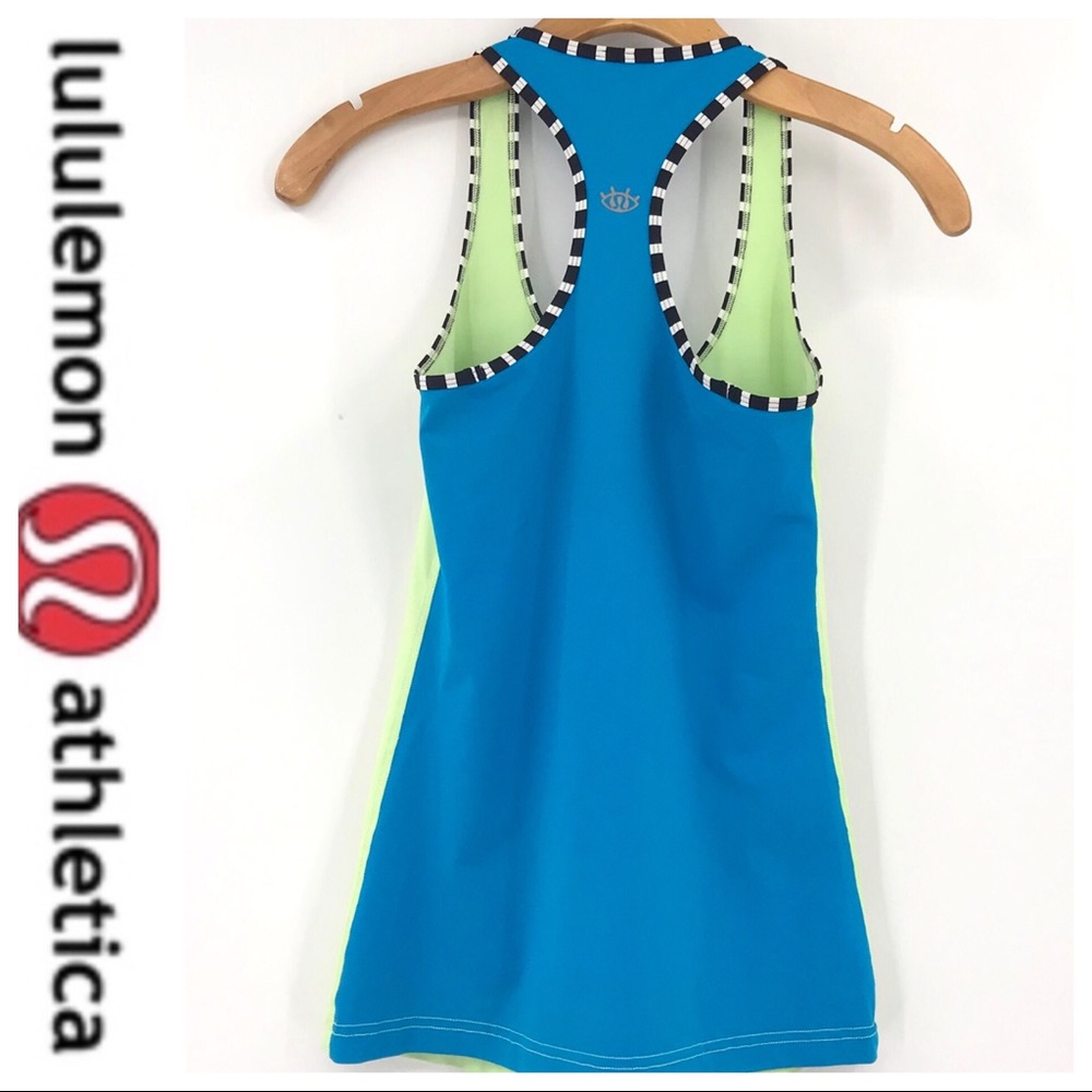 💕SALE💕 Lululemon Rare Yellow Blue Cool Racerback - Picture 2 of 6